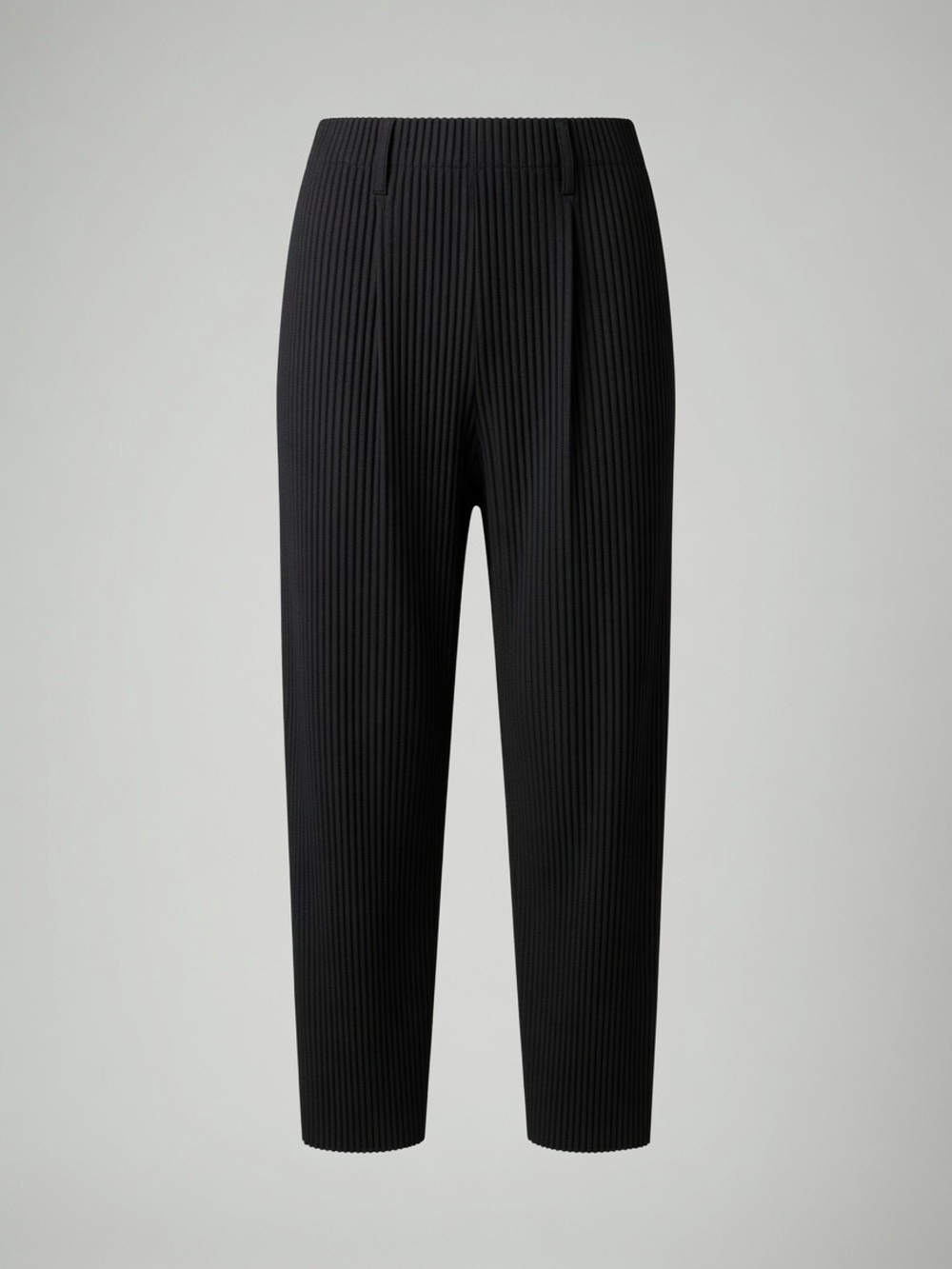 Issey Miyake Black Pleated Tapered Pants